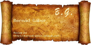 Bernád Gábor névjegykártya