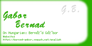 gabor bernad business card